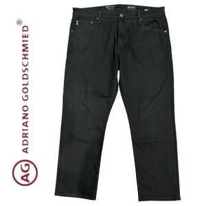 AG Adriano Goldschmied Men’s Black Everett Slim Straight Jeans -‎ Size 38 x 30